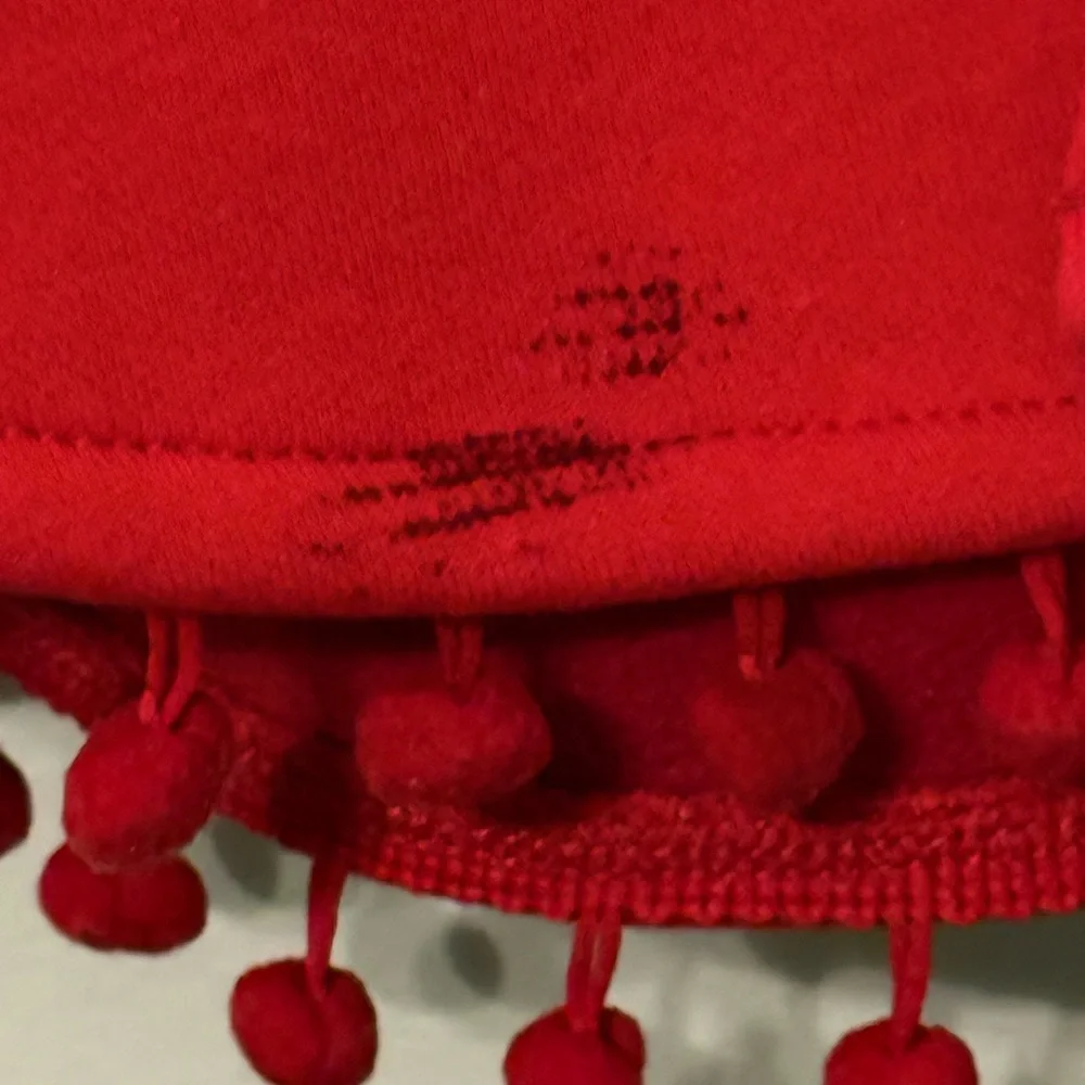 Toddler XS S Girl’s 4 5 Red Fringed Hoodie Coat Jacket Christmas Holiday 4T Cozy - Picture 3 of 4